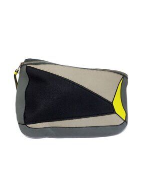 Loewe Puzzle Sling Belt Bag Calfskin Nylon Gray Black Yellow